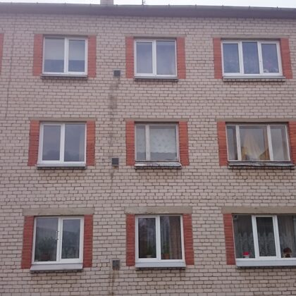 Balto silikāta ķieģeļu konstrukcijas māja